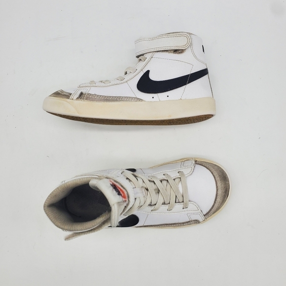 Nike BLAZER MID' 77 Sneakers Youth Kid's Sz 13.5C White Black Shoes DA4086-102 - Picture 10 of 11